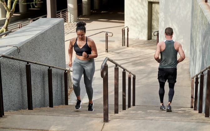 workout with a personal trainer from Holly Roser Fitness tips on stair cardio sessions